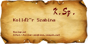 Kollár Szabina névjegykártya